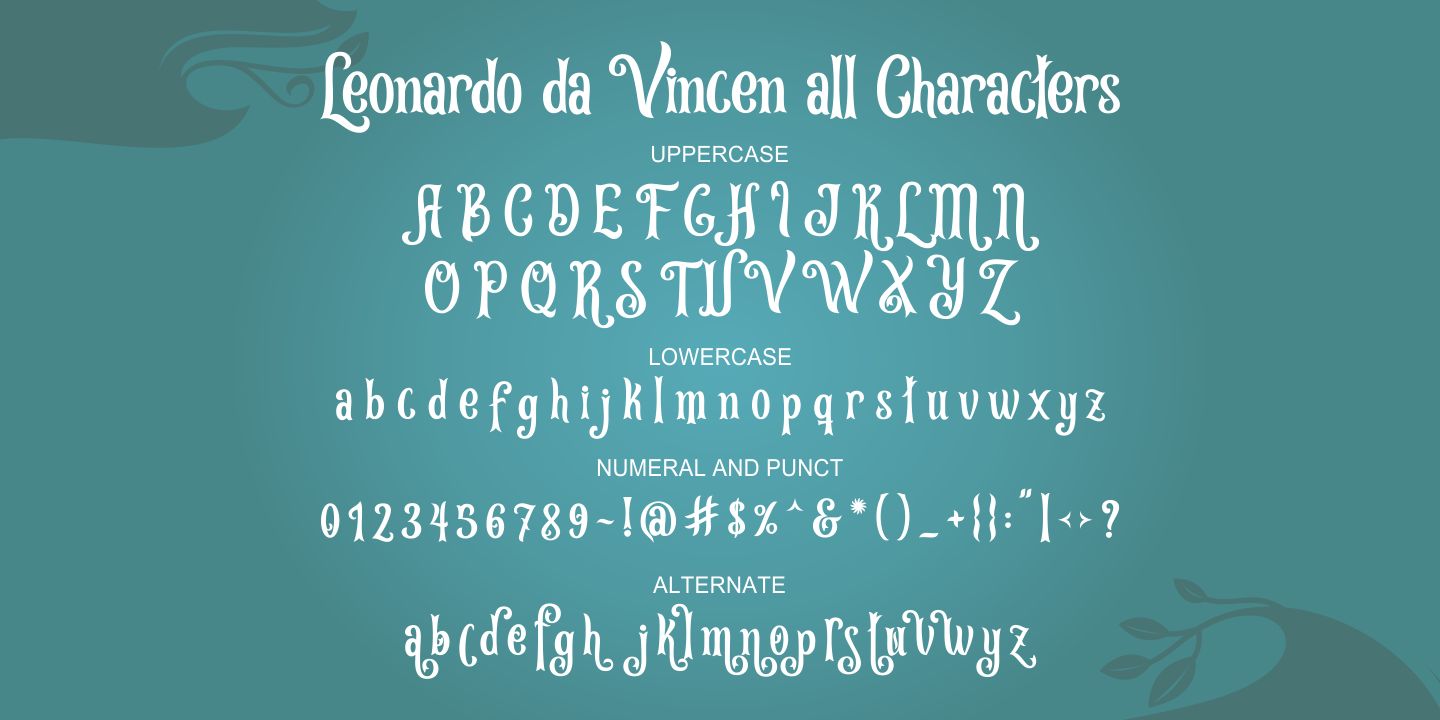 Beispiel einer Leonardo da Vincen Regular-Schriftart